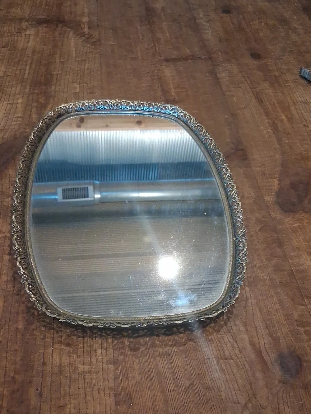 Vintage Ornate Decorative Vanity Mirror - Gold Tone